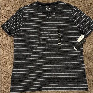 Banana Republic Black and Gray Striped Tee